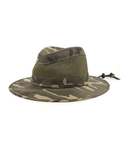 Image of Zylioo XXL XL L M Outback Hat with Wide Brim,Breathable Mesh Crown Fishing Hat,Summer Hiking Hat for Camping,Gardening