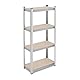 Relaxdays Schwerlastregal, HxBxT: 138x60x30 cm, 200 kg, Stahl, 4 Ebenen, Lagerregal, Keller, Garage, zum Stecken, Silber