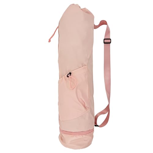 Multi-Functional Yoga Mat Bag with Drawstring Closure, Wet Pocket & Water Bottle Holder - Durable Exercise Mat Carrier for Yoga, Pilates, Gym
