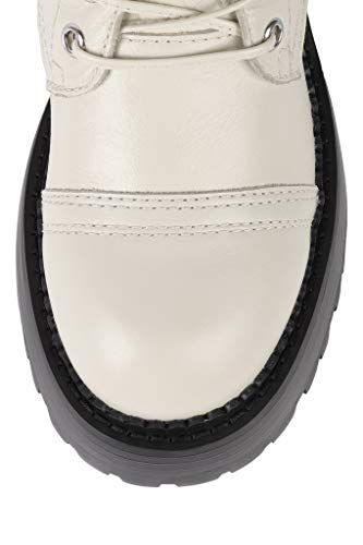 Jeffrey Campbell Locust Ivory Leather Lace Up Chunky Moto Combat Boots Boot4