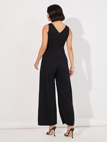 Image of Miss Chase Women's Self Design Cut-Out Georgette Jumpsuit