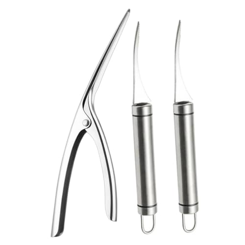 LAPYAPPE 3Pcs Stainless Steel Shrimp Line Cutter Tool Shrimp Peeler Cleaner Compact Lightweight Design for and Cleaning for Seafood Preparation