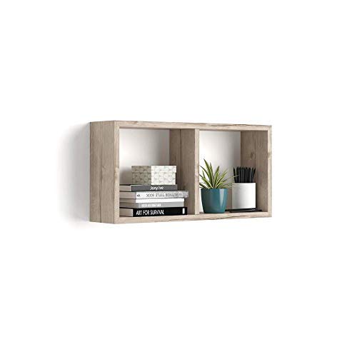 Mobili Fiver, Estante en Forma de Cubo, Modelo First, de MDF, Color encina, 59 x 14,5 x 30 cm