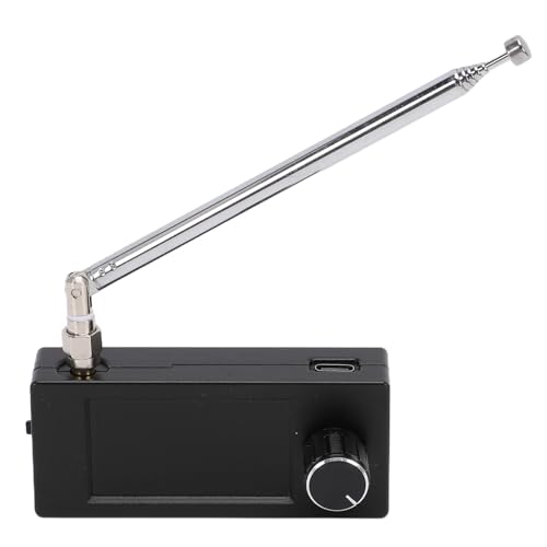 Jectse Radio Portátil, Chip SI4732 LSB USB Am FM Receptor de Todas Las Bandas 0,5-108 MHz, con Pantalla de 1,9 Pulgadas y Carcasa de Metal, para Viajes en Interiores y Exteriores (Black)