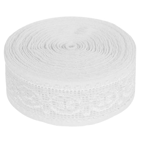 CLISPEED Encaje Elástico Blanco para Costura DIY Ribete Decorativo para Ropa Interior y Manualidades Puntilla de Tela Resistente para Proyectos de Bricolaje y Adornos