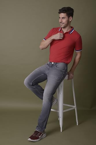 Image of i'sol Men's Stylish Straight Fit Cotton Blend Stretchable Jeans