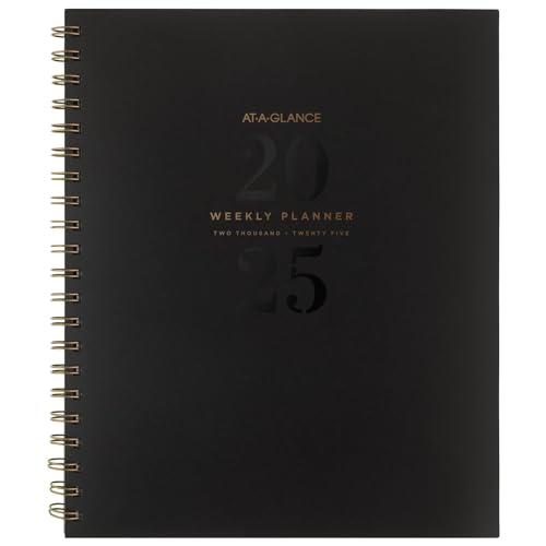 AT-A-GLANCE 2025 Planner, Weekly & Monthly, 8-1/2" x 11", Large, Signature Lite, Black (YP905L0525)