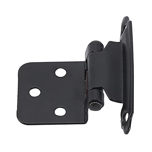Overlay Cabinet Hinges 1/2 Inch 50 Pack (25 Pairs) Face Mount (Matte Black, Screws Included) #TOP2