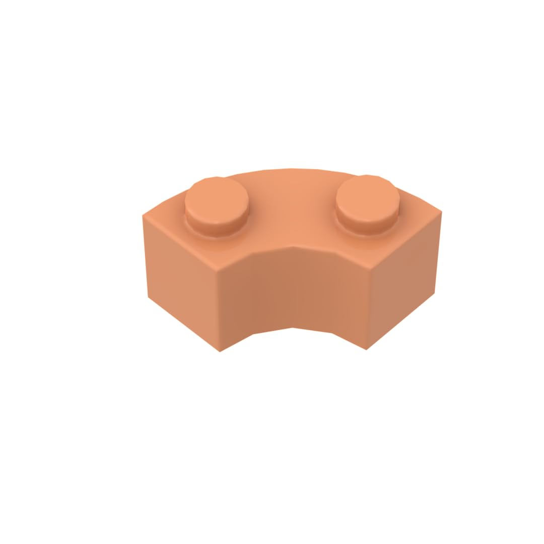 XYEIUGO 85080 Round Brick Round Corner 2x2 Macaroni, flesh color, 50 PCS