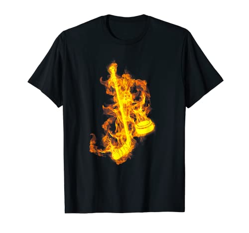 Feu Bâton De Hockey Sur Glace Flamme Joueur De Hockey T-Shirt