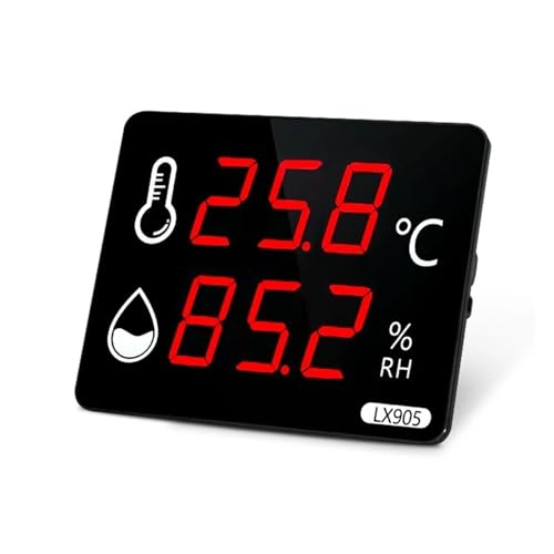 KENBT Digitale Temperatur und Feuchtigkeit Instrumente Thermometer Meter außen Sauna Schwimmbad Uesd LED,Hohe Stabilitätsleistung