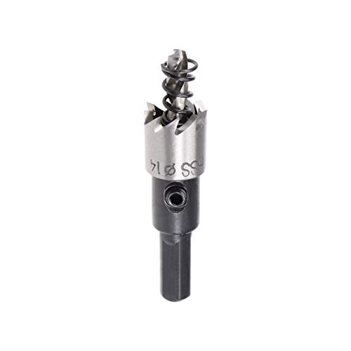 sourcingmap 14mm HSS Drill Bit Hole Saw for Stainless Steel Metal Alloy Wood, 14x15mm