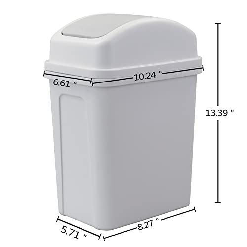 Caneca de basura pequeña 7 L con tapa abatible gris miniatura 3