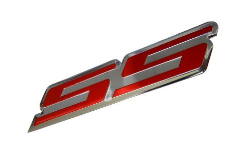 SS Super Sport RED Highly Polished Aluminum Silver Chrome Car Truck Engine Swap Badge Emblem for General Motors 454 S10 Cameo Xtreme Force Hugger Colorado Xtreme SSR Silverado Intimidator Trail Blazer Malibu Opala Acadian Caprice Lumina Astra Corsa Meriva