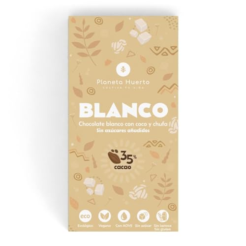 PLANETA HUERTO | Tableta Chocolate con Leche de Coco 38% Ecológico 100 g – Con Aceite de Oliva Virgen Extra – Vegano, Sin Gluten y Sin Lactosa