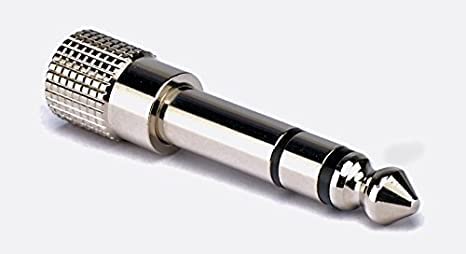Breewell 6.35 mm Male to 3.5mm Female Stereo Jack Headphone Adapter Converter, Silver | Pack of 2
