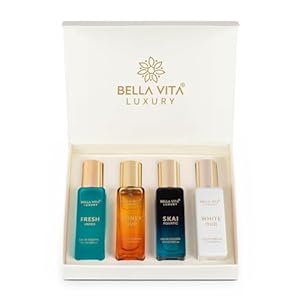 Generic B-ella Vita Luxury Unisex Eau De Parfum Gift Set 4 x 20ml for Men & Women with SKAI, FRESH, WHITEOUD, HONEY OUD Perfume|Long Lasting EDP Fragrance Scent