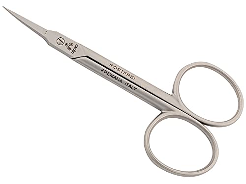 Alpen Tijeras para cutículas, acero inoxidable AISI 420, mate, punta curvada, 9,0 cm