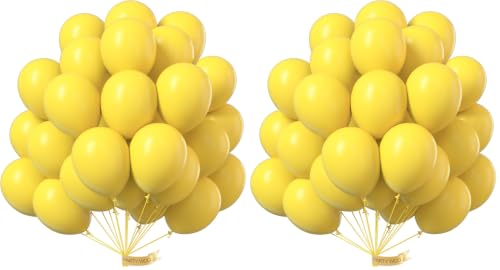 Image of PartyWoo Yellow Balloons 50pcs Latex Helium Balloons 12 Inch (Pack of 2)