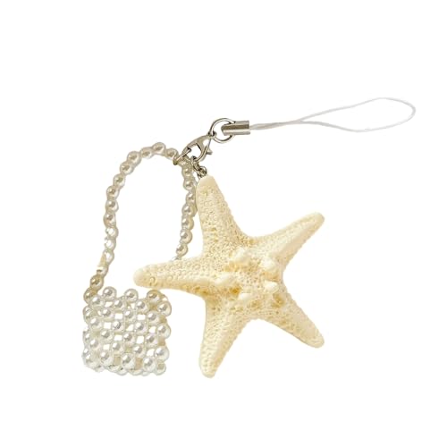 繊細なヒトデの形をしたキーチェーン手織りビーズ飾り財布バックパック手作りの真珠キーチェーン