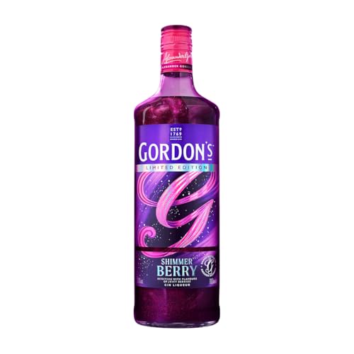 Gordon's Shimmer Berry Gin Likör, Einzigartiger Glitzer-Effekt, Limitierte Auflage, mit Aromen von saftigen Beeren, für Drinks zu Weihnachten und Silvester, 20% vol, 700ml Einzelflasche