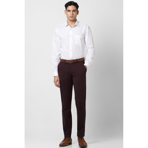 Image of Van Heusen Men Mid Rise Move Labs Knitted Premium Trousers | 360 Degree Stretch| Auto-Flex Waist Band |Wrinkle Free