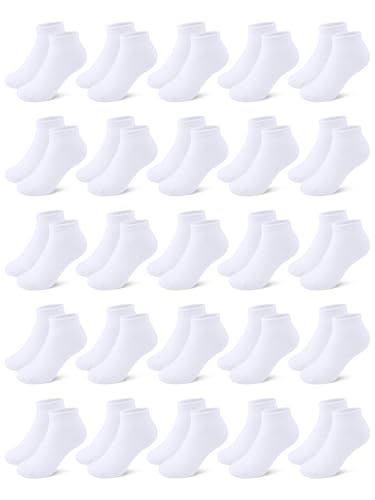 Image of Cooraby 25 Pairs Kids' Low Cut Socks Half Cushion Sport Ankle Athletic Socks