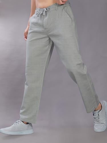 Image of DIVISIVE Men's Relaxed Fit Cotton Linen Blend Trousers