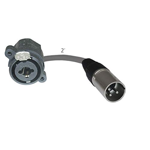 MCSPROAUDIO 2ft Pigtail: TRS/XLR Male Panel Mount to XLR Male Plug (Gray)