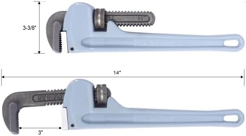 Aluminium Pipe Wrench Set (14", 18", 24" inch) - Adjustable Jaw Plumbing Pipe Wrench