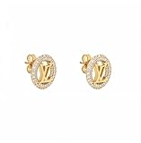 Gold Crystal Hoop Earrings, 18K Gold Plated Rhinestone Stud Earrings, Fashion Statement Luxury Design