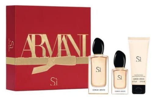 Armani sí eau parfum 100ml + leche corporal 75ml + eau parfum 15ml