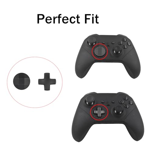 Image of Dakexiong 2 in 1 D-Pads for Xbox One Elite Series 1 Controller D-Pads for Xbox One Elite Series 2 Controller Stainless Steel D-Pads Replacement for Xbox Elite 2 Core Controller (Black)