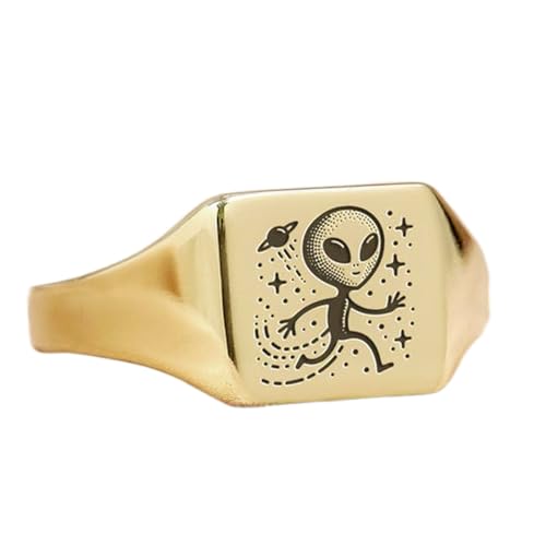 Bague extraterrestre carrée en argent : sublimez votre look rétro lors de vos soirées branchées