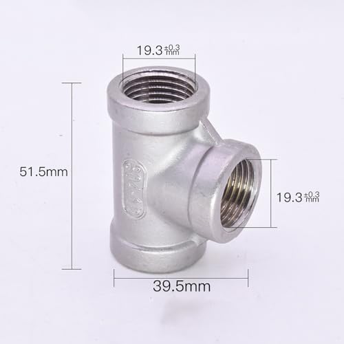Accesorio de tubería de 3 vías con rosca hembra BSPT de 1/2" para redes de gas 7
