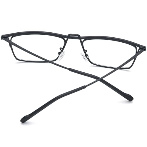 Image of FONEX Pure Titanium Glasses Frame Men Square Magnet Clip On Eyeglasses with Polarized Lens