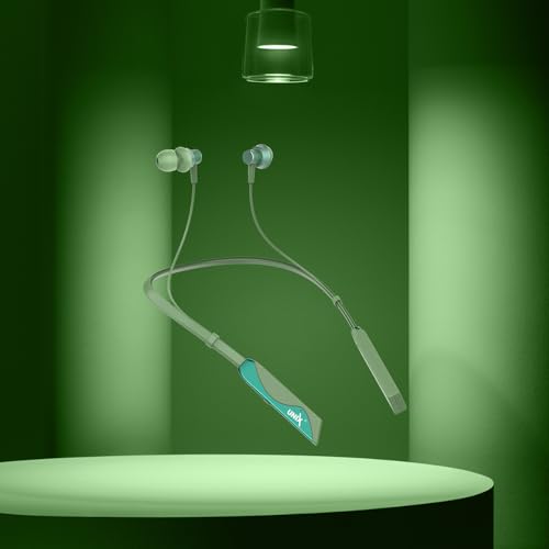Image of Unix Elite 1 Charm Wireless Neckband | ENC Bluetooth Headset with Voice Changer (4 Modes) | 48H Playtime | Deep Bass | Magnetic Earbuds | Sweat Resistant | Stylish Neckband with Mic (Green)