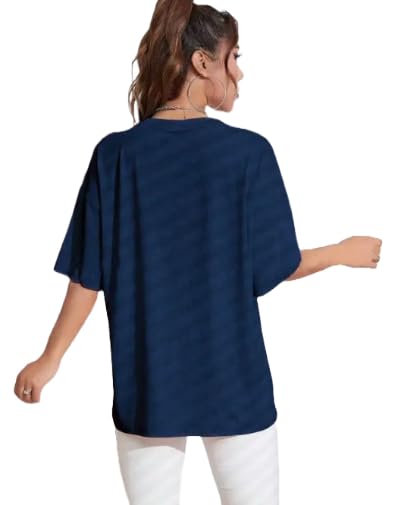 Image of DIAZ Women's Cottonblend Half Sleeve Oversized Drop Shoulder T-Shirt-Pack of 2
