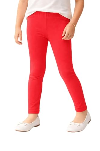 Image of Amazon Brand - Symbol Girl's Cotton Jersey Stretchable Leggings | Ankle Length | Aged 2-14 Years