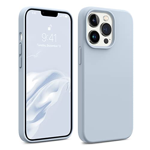 AOTESIER Magnetic for iPhone 13 Pro Max Case [Compatible with MagSafe] [Military Shockproof Protection] Silicone Phone Case with Soft Anti-Scratch Microfiber Lining 6.7 inch Baby Blue