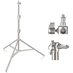 Tripode Para Luces EMART 2,8M Trípode de Iluminación de Acero Inoxidable, Trípode de Resorte de Alta Resistencia con Adaptador Universal de 1/4´´ a 3/8´´ para Estudio Fotográfico, Softbox, Paraguas, Flash