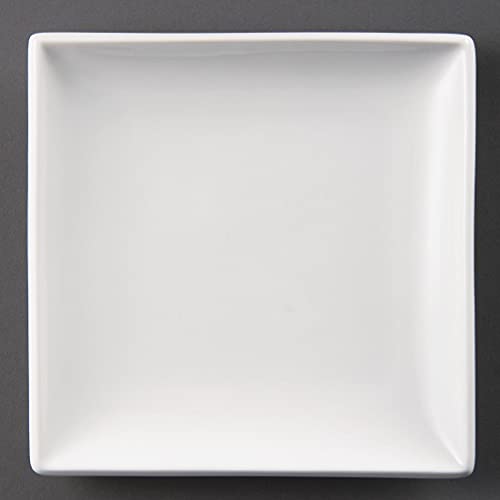 Olympia Whiteware Assiettes carrées 240 mm (lot de 12), porcelaine blanche, passe au four, au...