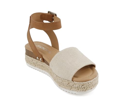 Image of Soda Little Kids /Children /Girls Topic-IIS Espadrille Flatform Wedge Open Toe Sandals