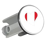 Huuraa Waschbeckenstöpsel Peru Flagge Herz 4cm höhenverstellbar Abflussstopfen Geschenkidee