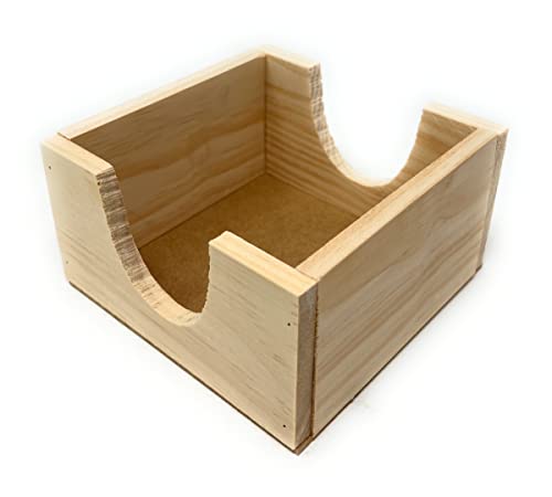 Space Home - Servilletero Rústico de Mesa - Servilletero de Madera - Soporte de Servilletas Cuadrado - 13 cm