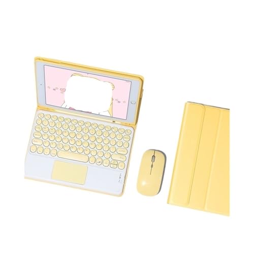 Funda para iPad Air 11 y 10.9 pulgadas con teclado táctil cuadrado y ratón verde 4
