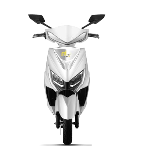 Image of EOX E2 Low Speed Electric Scooter Non RTO with 60-80Km Range, White Portable Lithium Battery & Charger