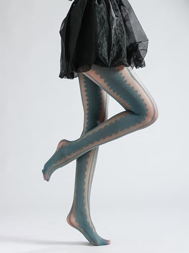 Image of Sahabowi Women Tights, Sheer High Waist Pantyhose, Vintage Control Top Stockings, Siwa7