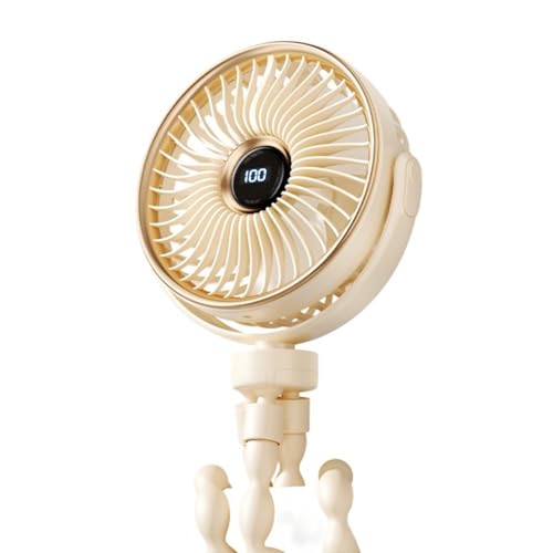 Ventilateur portable pieuvre USB rechargeable à 5 vitesses et affichage numérique - 2