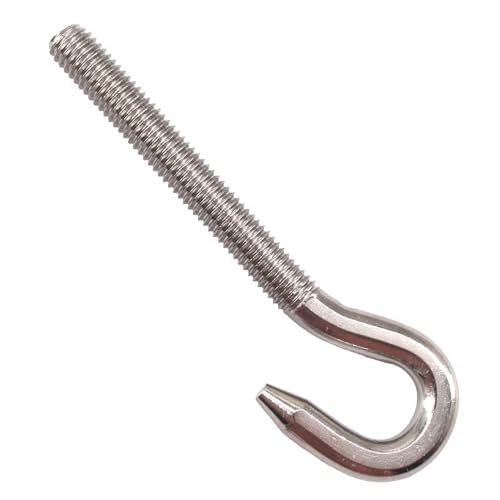 Image of Long Shank Hook Bolts M5 304 Stainless Steel Round Hooks Eyelet Bolts Ring Screw for Yacht Boat Marine Swing Chair Yoga Hammock 18 Pack